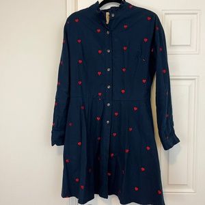 KIEL JAMES PATRICK COZY CABIN HEART FLANNEL DRESS M